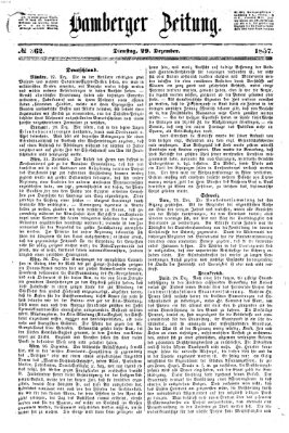 Bamberger Zeitung Dienstag 29. Dezember 1857