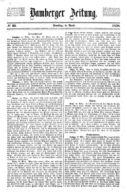 Bamberger Zeitung Samstag 3. April 1858