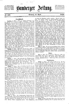 Bamberger Zeitung Sonntag 18. April 1858