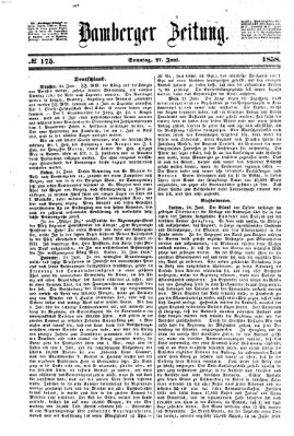 Bamberger Zeitung Sonntag 27. Juni 1858