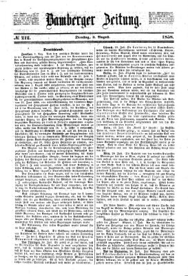 Bamberger Zeitung Dienstag 3. August 1858