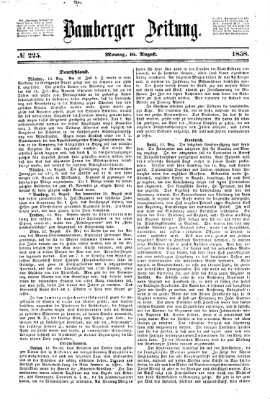 Bamberger Zeitung Montag 16. August 1858