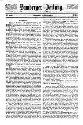 Bamberger Zeitung Mittwoch 8. September 1858