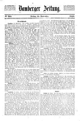 Bamberger Zeitung Freitag 24. September 1858