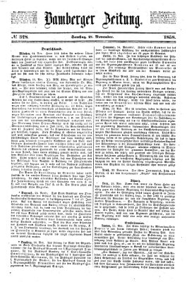 Bamberger Zeitung Samstag 27. November 1858