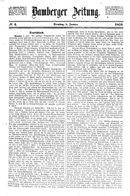 Bamberger Zeitung Dienstag 4. Januar 1859