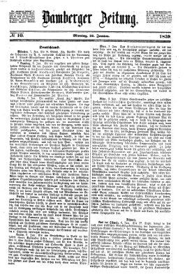 Bamberger Zeitung Montag 10. Januar 1859