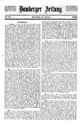 Bamberger Zeitung Donnerstag 13. Januar 1859