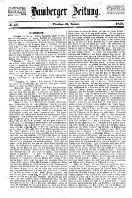 Bamberger Zeitung Dienstag 25. Januar 1859