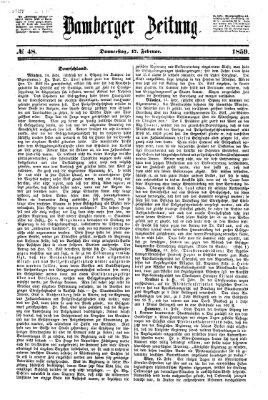 Bamberger Zeitung Donnerstag 17. Februar 1859