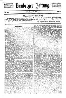 Bamberger Zeitung Dienstag 22. März 1859