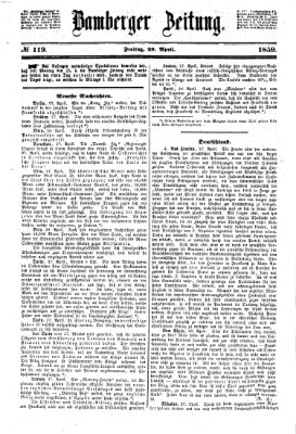 Bamberger Zeitung Freitag 29. April 1859