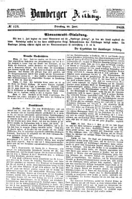 Bamberger Zeitung Dienstag 21. Juni 1859