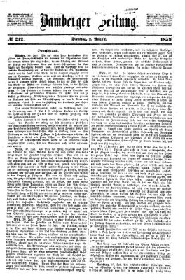 Bamberger Zeitung Dienstag 2. August 1859
