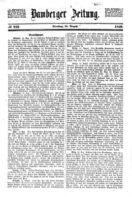 Bamberger Zeitung Dienstag 16. August 1859