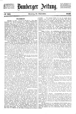 Bamberger Zeitung Sonntag 25. September 1859