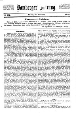 Bamberger Zeitung Montag 26. September 1859