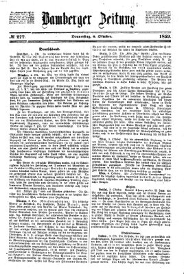 Bamberger Zeitung Donnerstag 6. Oktober 1859
