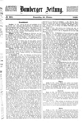 Bamberger Zeitung Donnerstag 20. Oktober 1859