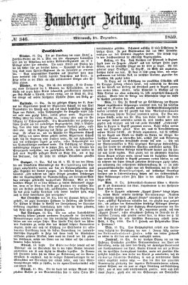 Bamberger Zeitung Mittwoch 14. Dezember 1859
