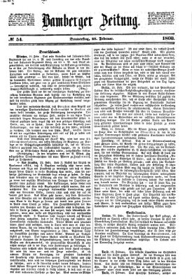 Bamberger Zeitung Donnerstag 23. Februar 1860