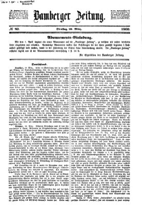 Bamberger Zeitung Dienstag 20. März 1860