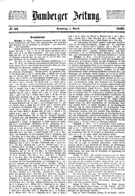 Bamberger Zeitung Sonntag 1. April 1860