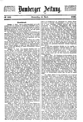Bamberger Zeitung Donnerstag 12. April 1860