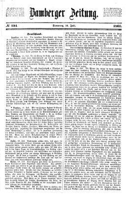 Bamberger Zeitung Sonntag 15. Juli 1860