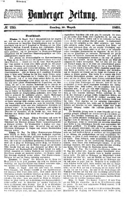 Bamberger Zeitung Samstag 25. August 1860