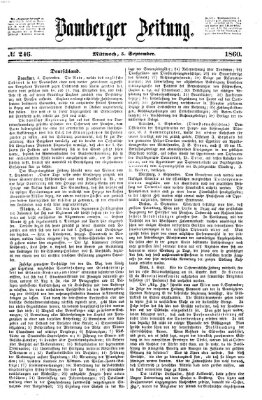 Bamberger Zeitung Mittwoch 5. September 1860