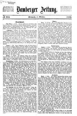 Bamberger Zeitung Mittwoch 3. Oktober 1860