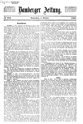 Bamberger Zeitung Donnerstag 4. Oktober 1860