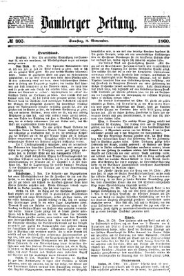 Bamberger Zeitung Samstag 3. November 1860