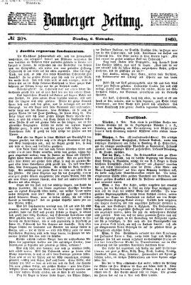 Bamberger Zeitung Dienstag 6. November 1860