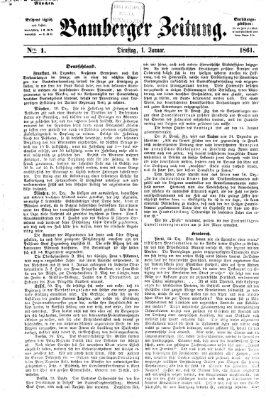 Bamberger Zeitung Dienstag 1. Januar 1861
