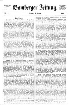 Bamberger Zeitung Montag 7. Januar 1861