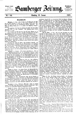 Bamberger Zeitung Samstag 12. Januar 1861