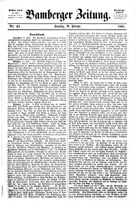 Bamberger Zeitung Samstag 16. Februar 1861