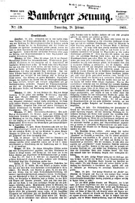 Bamberger Zeitung Donnerstag 28. Februar 1861