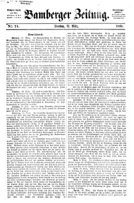 Bamberger Zeitung Dienstag 12. März 1861