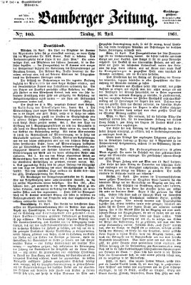 Bamberger Zeitung Dienstag 16. April 1861