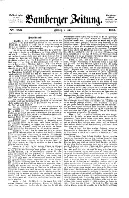 Bamberger Zeitung Freitag 5. Juli 1861