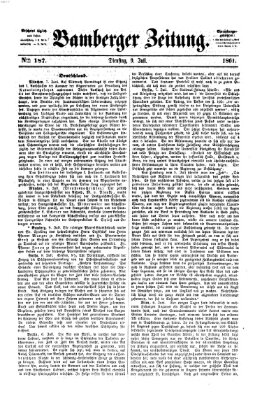 Bamberger Zeitung Dienstag 9. Juli 1861