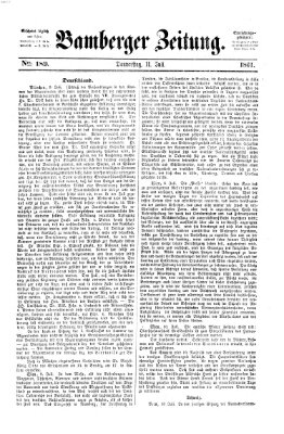 Bamberger Zeitung Donnerstag 11. Juli 1861