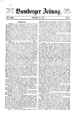 Bamberger Zeitung Mittwoch 31. Juli 1861