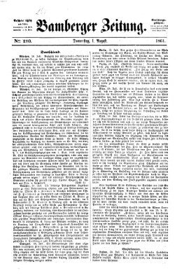 Bamberger Zeitung Donnerstag 1. August 1861