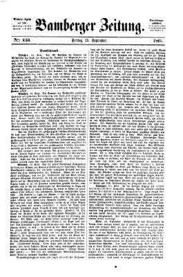Bamberger Zeitung Freitag 13. September 1861