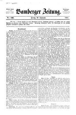 Bamberger Zeitung Freitag 20. September 1861