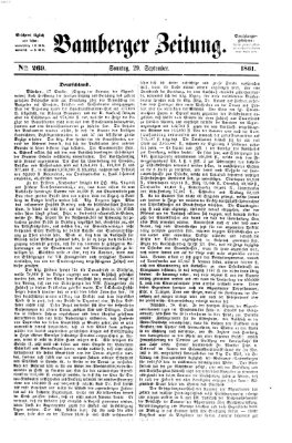 Bamberger Zeitung Sonntag 29. September 1861
